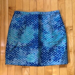H&M Blue and Aqua Patterned Mini Skirt